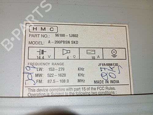 Radio HYUNDAI i20 I (PB, PBT)  | BP26550468E6 