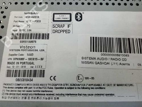 Radio NISSAN QASHQAI II SUV (J11, J11_)  | BP16472341E6 