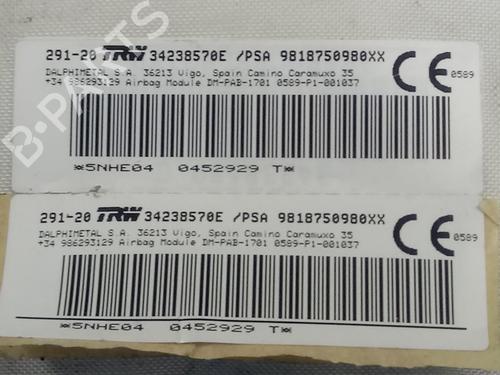 Passenger airbag CITROËN BERLINGO (ER_, EC_)  | BP22552078C10 