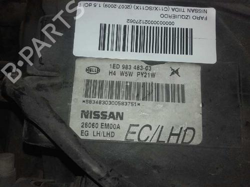 Left headlight NISSAN TIIDA Hatchback (C11X)  | BP12636873C28 
