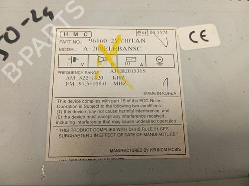Radio HYUNDAI ix35 (LM, EL, ELH)  | BP25854579E6 