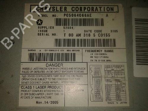 Radio JEEP GRAND CHEROKEE II (WJ, WG) 2.7 CRD 4x4 | BP30369006E6 