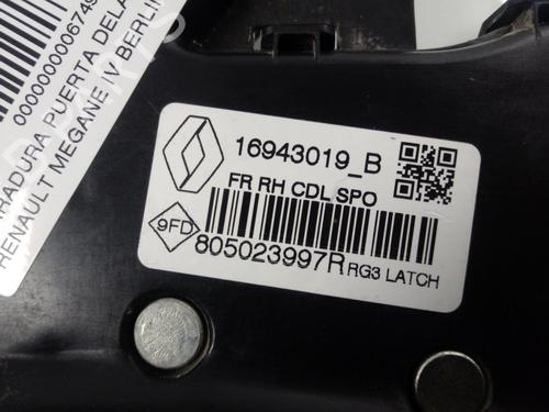 Front right lock RENAULT MEGANE IV Hatchback (B9A/M/N_) 1.5 Blue dCi 95 (B9A2, B9A6) | BP16523848C97 