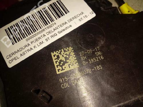 Front right lock OPEL ASTRA K (B16) 1.4 Turbo (68) | BP12667756C97 