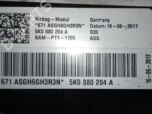Passenger airbag VW GOLF VI (5K1) 2.0 TDI | BP16570004C10 