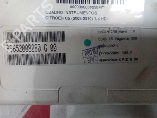 Instrument cluster CITROËN C2 (JM_) 1.4 HDi | BP12841220C47 