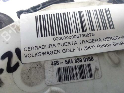 Rear right lock VW GOLF VI (5K1)  | BP12662660C99 