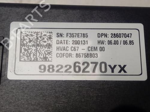 Climate control OPEL CROSSLAND X / CROSSLAND (P17, P2QO) 1.2 (75) | BP13453593I5 