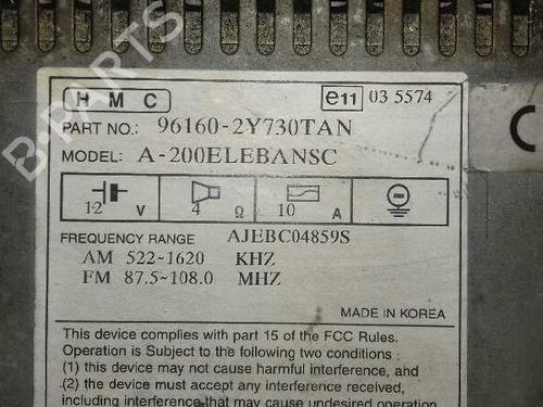 Radio HYUNDAI ix35 (LM, EL, ELH)  | BP12678918E6 