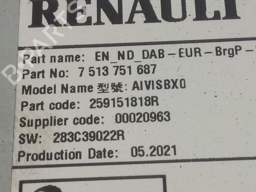 Radio RENAULT MEGANE IV Hatchback (B9A/M/N_) 1.5 dCi 110 (B9A3) | BP17144449E6