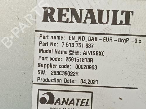Radio RENAULT MEGANE IV Grandtour (K9A/M/N_)  | BP20688681E6 