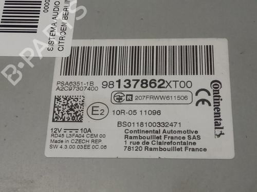 Radio CITROËN BERLINGO (ER_, EC_)  | BP21763960E6 