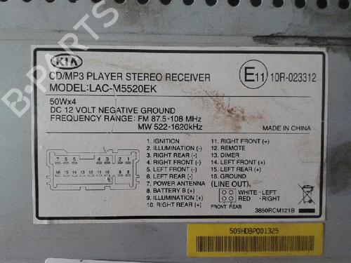 Bilradio KIA CARENS III MPV (UN)  | BP19260704E6 
