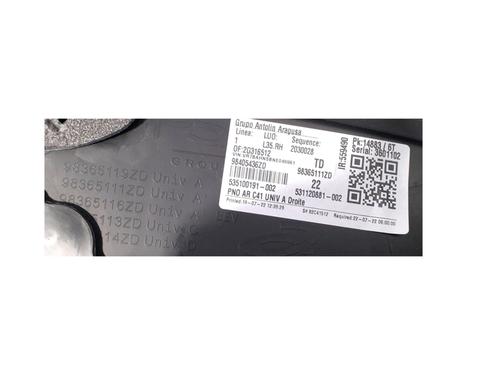 Rear right panel CITROËN C4 III (BA_, BB_, BC_) 1.2 PureTech 130 (BAHNSA, BAHNSB) | BP20929592C61 
