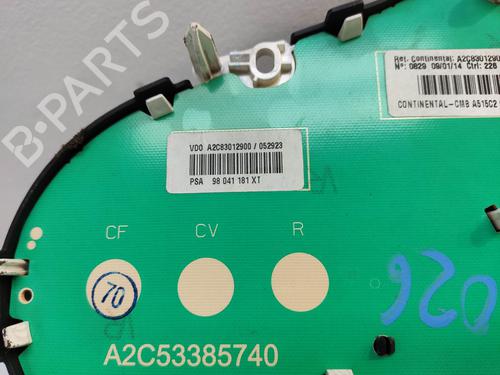 Used Instrument cluster Instrument cluster CITROËN C3 II (SC_) 1.4 HDi 70 (SC8HZC, SC8HR0, SC8HP4) (68 hp) 34486170 34486170