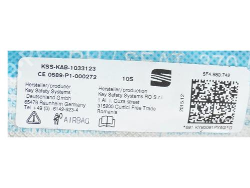 Right seat airbag SEAT LEON ST (5F8) 1.6 TDI | BP26003618C14 