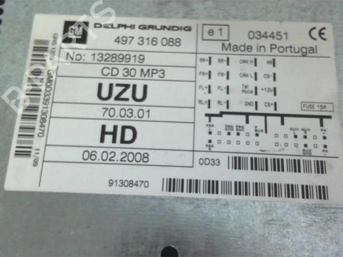 Radio OPEL CORSA D (S07) 1.3 CDTI (L08, L68) | BP12969415E6 