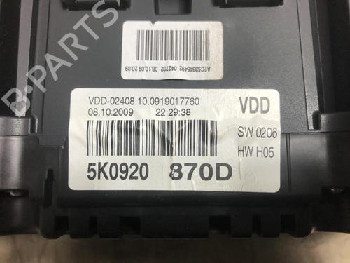 Instrument cluster VW GOLF VI (5K1) 1.4 TSI | BP23035222C47 