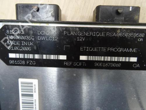 Used Engine control unit (ECU) CITROËN BERLINGO / BERLINGO FIRST Box Body/MPV (M_) 1.9 D 70 (MBWJZ, MCWJZ) (69 hp) 29014234