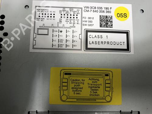 Radio VW SCIROCCO III (137, 138) 2.0 TDI | BP20613725E6 