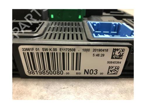 Fuse box PEUGEOT 2008 I (CU_) 1.5 BlueHDI 100 | BP20619855E1 