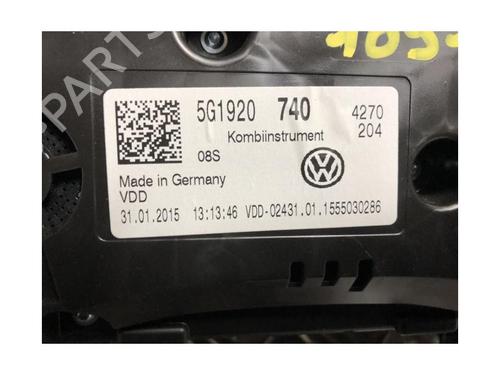 Instrument cluster VW GOLF VII (5G1, BQ1, BE1, BE2) 1.4 TSI | BP25883922C47