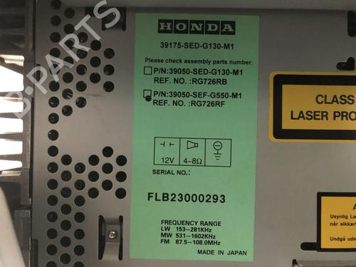 Radio HONDA ACCORD VII Tourer (CM, CN) 2.2 i-CTDi (CN2) | BP24177563E6 