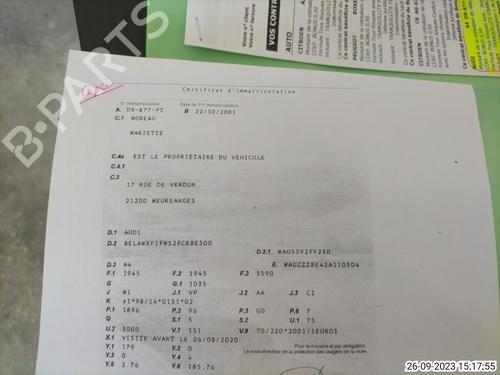 Teile für AUDI A4 B6 (8E2) 1.9 TDI (130 hp) 4422850 