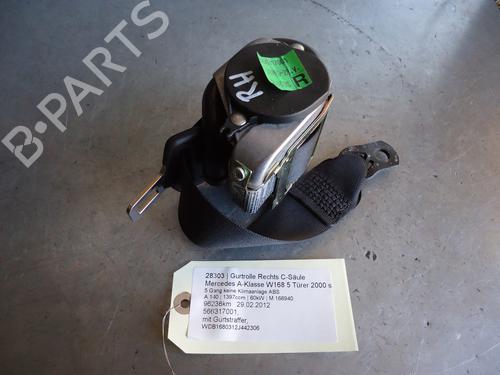 Used Rear right seatbelt MERCEDES-BENZ A-CLASS (W168) A 140 (168.031, 168.131) (82 hp) 12861503