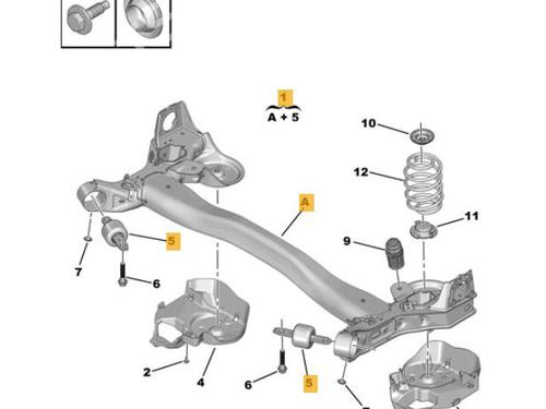Used Rear axle PEUGEOT 3008 II SUV (MC_, MR_, MJ_, M4_) 1.2 THP/ PureTech 130 (MRHNSM, MRHNSU, MRHNSJ, MRHNYW,... (131 hp) 16382997