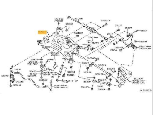 Oś tylna INFINITI M (Y51) 30d 554001MT0A | 554001MT0C