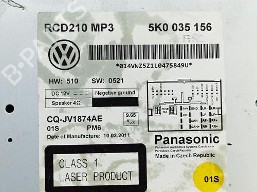Radio VW GOLF VI (5K1) 1.4 | BP8669203E6