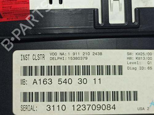 Instrument cluster MERCEDES-BENZ M-CLASS (W163) ML 270 CDI (163.113) | BP15048366C47 