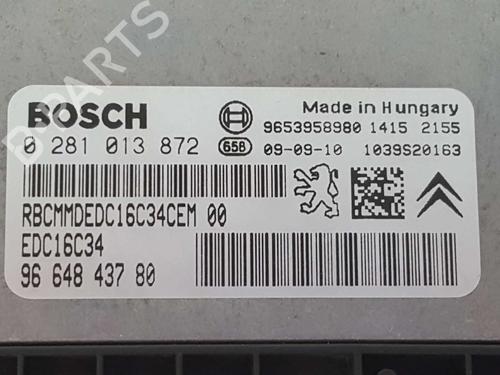 Engine control unit (ECU) PEUGEOT PARTNER Box Body/MPV 1.6 HDi | BP9725293M57 