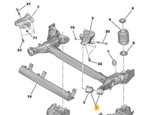 Eixo traseiro PEUGEOT 2008 I (CU_) 1.6 BlueHDi 100 (100 hp) 16383287