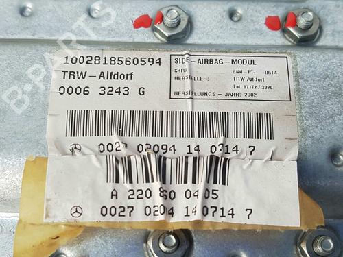 Høyre dør kollisjonspute MERCEDES-BENZ S-CLASS (W220) S 320 CDI (220.026, 220.126) | BP11423831C51 