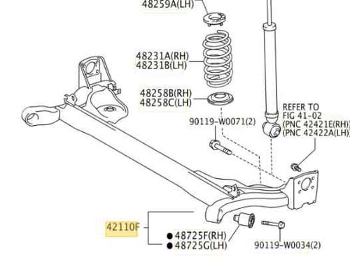 Used Rear axle TOYOTA AYGO (_B1_) 1.0 (KGB10_, KGB10R) (68 hp) 10234022