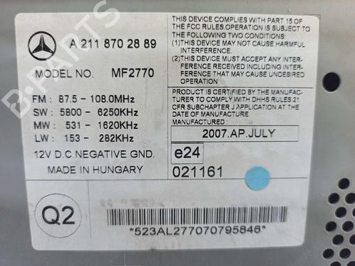 Radio MERCEDES-BENZ E-CLASS (W211) E 220 CDI (211.008) | BP9742533E6 