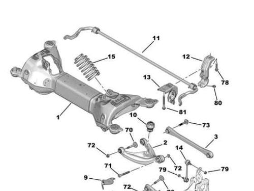 Used Rear axle PEUGEOT 508 II (FB_, FH_, F3_) 1.5 BlueHDI 130 (FBYHZJ, FBYHZR) (131 hp) 23335085