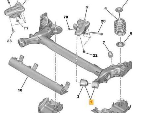 Used Rear axle PEUGEOT 208 I (CA_, CC_) 1.2 PureTech 82 (82 hp) 22773867