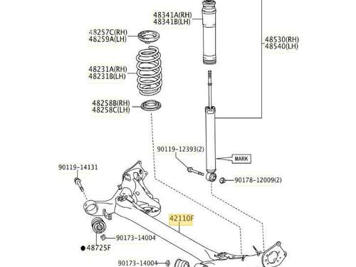 Used Rear axle TOYOTA PRIUS (_W3_) 1.8 Hybrid (ZVW3_) (99 hp) 16390178