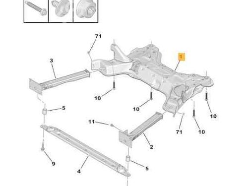 Used Subframe PEUGEOT PARTNER Tepee 1.6 HDi 16V (90 hp) 29152023