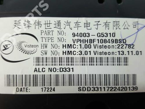 Instrument cluster KIA NIRO I (DE) 1.6 GDI Hybrid | BP5889407C47 