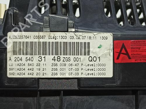 Instrument cluster MERCEDES-BENZ C-CLASS (W204) C 220 CDI (204.002) | BP15088849C47