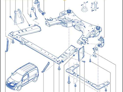 Used Subframe RENAULT KANGOO / GRAND KANGOO II (KW0/1_) 1.5 dCi 70 (KW0V, KW0A) (68 hp) 9971132