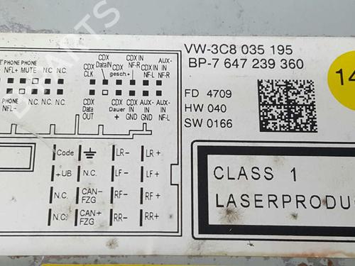 Radio VW SCIROCCO III (137, 138) 2.0 TDI | BP3333252E6