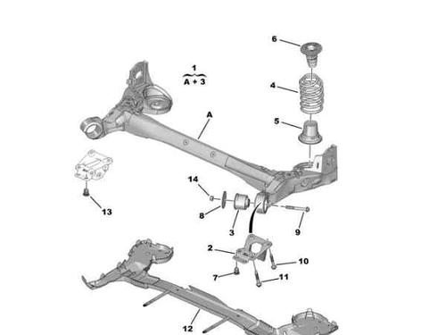 Used Rear axle CITROËN BERLINGO (ER_, EC_) 1.5 BlueHDi 100 (102 hp) 11174408