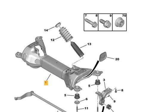 Used Rear axle PEUGEOT 407 (6D_) 2.0 (6DRFNB, 6DRFNE) (136 hp) 16393350