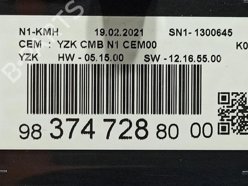 Instrument cluster CITROËN JUMPY III Van (V_) 2.0 BlueHDi 150 | BP12202630C47 