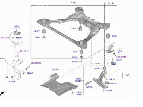 Used Subframe HYUNDAI TUCSON (NX4E, NX4A) 1.6 CRDi Hybrid 48V (136 hp) 16387020